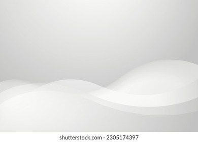 Fondo de onda abstracta blanco y gris. patrón blanco de textura. ilustración vectorial