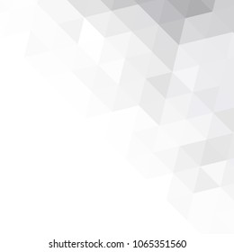 White and gray background. Geometric style. Mesh of triangles. Mosaic template for your design. Paper texture.