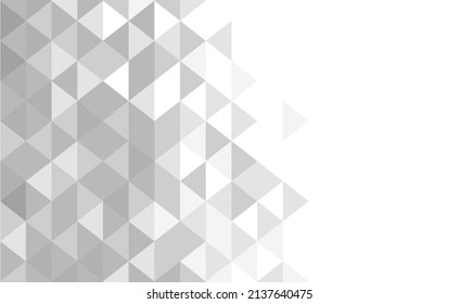 White and gray background. Geometric style. Mesh of triangles. Mosaic template for your design. Vector illustration.