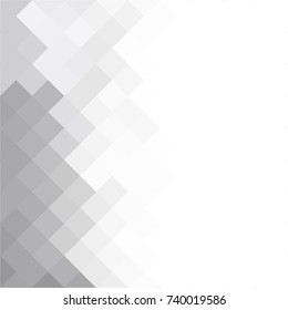 White and gray background. Geometric style. Mesh of rhombus. Mosaic template for your design. Clean place for your headline.