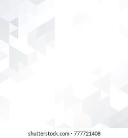 White and gray background. Geometric style. Mesh of triangles. Mosaic template for your design. 