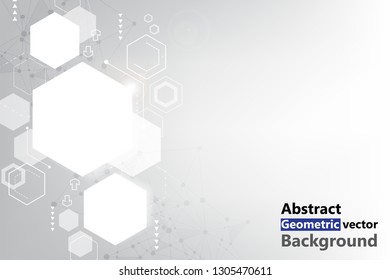 white gray background hexagon geometric shape concept