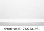 White and Gray background. Minimal 3d shelf. Abstract wallpaper design with copy space to display your products. Vector illustration.