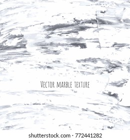 White, gray, black vector scribble marble watercolor texture background. Abstract acrylic smudge backdrop with stains, dry brush strokes, spots and ink waves. Natural stone wall for interior design.