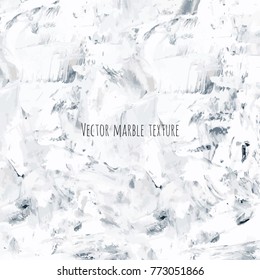 White, gray, black vector scribble marble watercolor texture background. Abstract acrylic smudge backdrop with stains, dry brush strokes, spots and ink waves. Natural stone wall for interior design.
