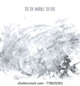 White, gray, black vector scribble marble watercolor texture background. Abstract acrylic smudge backdrop with stains, dry brush strokes, spots and ink waves. Natural stone wall for interior design.