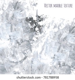 White, gray, black vector scribble marble watercolor texture background. Abstract acrylic smudge backdrop with stains, dry brush strokes, spots and ink waves. Natural stone wall for interior design.