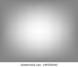 White and gray blurred vector background, blank light radial gradient. Minimal studio room backdrop. Modern vignette photo effect, empty 3d template, gradient.