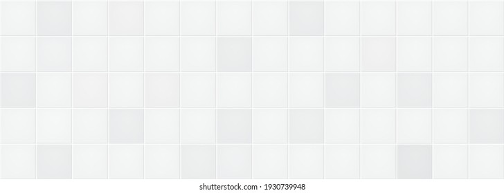 White and gray ceramic tiles wall texture abstract background vector