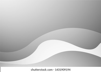 White and Gray color layer vector background. space style of Paper cut wave for template design