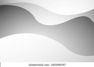 White and Gray color layer vector background. space style of Paper cut wave for template design