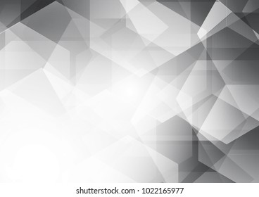 White and gray color polygon abstract vector background