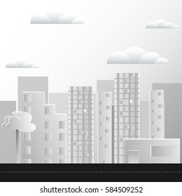 White and gray color technology modern futuristic  city concept Abstract background, vector illustration