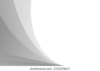 Fondo abstracto de curva blanca y gris. Ilustración vectorial