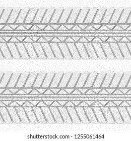 White and gray dotted tire track background