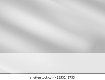White and gray empty room studio wall with step floor abstract background. The minimal scene for mockup product display presentation and showcase.