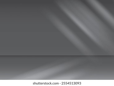 White and gray empty room studio wall with step floor abstract background. The minimal scene for mockup product display presentation and showcase.