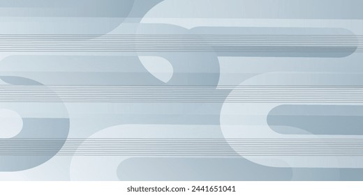 Fondo abstracto geométrico blanco y gris con rayas diagonales y sombras. Diseño gráfico moderno. Plantilla de banner horizontal. EPS10