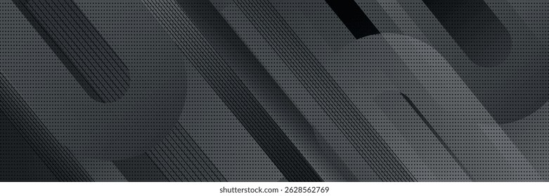 Fundo abstrato geométrico branco e cinza com listras diagonais e sombras. Geométrico elegante. Design gráfico moderno. Modelo de banner horizontal.Vetor