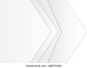 White and gray geometric abstract background with overlap paper vector illustration.