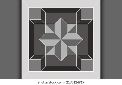 white and gray geometric pattern poster template vector