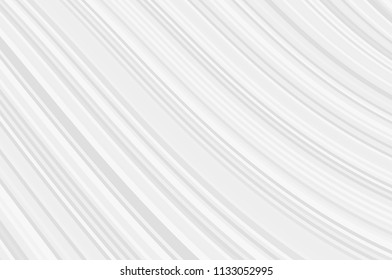 White gray geometric pattern with stripes. Wavy simple background. Light backdrop for design layouts. Modern minimalist style. Textured surface