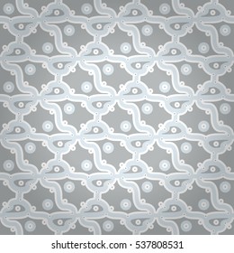 White gray geometric seamless pattern in organic style. Colorful, graphic design for packing-paper, game, textile or other purpose. Modern design. Vector background.