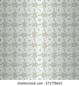 white gray geometrical seamless pattern in maze style. Compound mosaic repeatable backdrop.