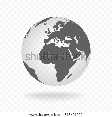 White gray globe glass transparent vector illustration