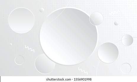 white gray  gradation circle abstract modern background vector template