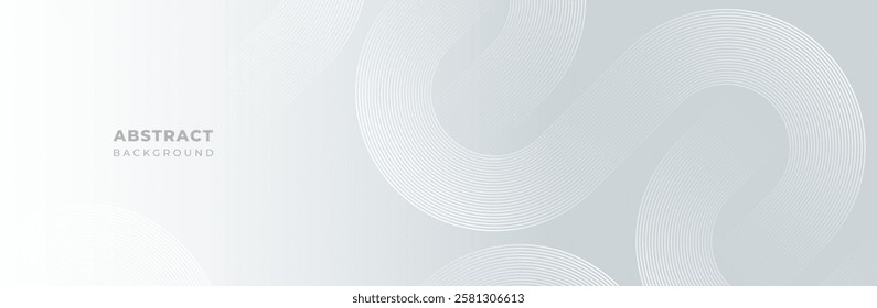 White and gray gradient abstract circle shape background vector design