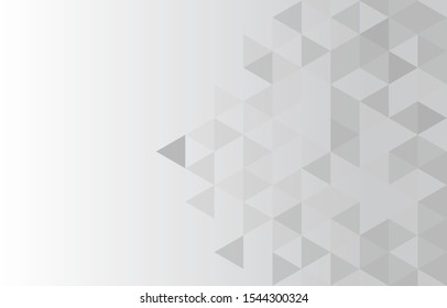 White and gray gradient background. Geometric style. Mesh of triangles. Mosaic template for your design. Vector illustration. Eps 10