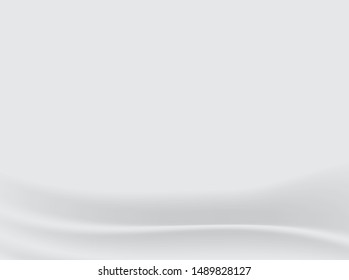 White and gray gradient silk fabric background or wallpaper, Vector EPS 