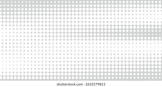 branco e cinza meio-tom pontos gradiente padrão pop textura grunge pontos fundo vetor ilustração