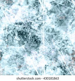 White and gray, like ice crystals. Triangular elements, crystals, thin straight lines, scratches, streaks, spots. Randomly mixed. Easy editing. Abstract seamless vector background