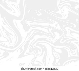 White gray liquid acrylic or marble texture. Abstract background with curved stripes or chaotic lines. Ink .