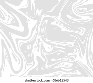 White gray liquid acrylic or marble texture. Abstract background with curved stripes or chaotic lines. Ink .