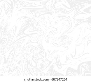 White gray liquid acrylic or marble texture. Abstract background with curved stripes or chaotic lines. Ink