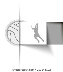 White and gray minimalistic basketball background