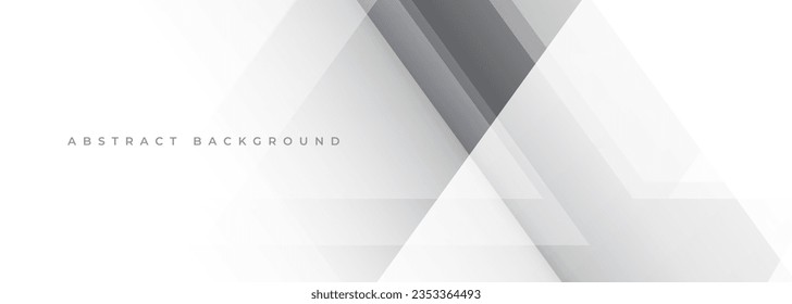 White and gray modern abstract background with geometric diagonal lines. Vector illustration wide banner