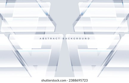White and gray modern abstract horizontal background with geometric shapes. White and grey new trend banner. Vector illustration