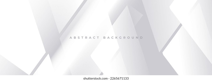 Banner amplio abstracto blanco y gris moderno con formas geométricas. Fondo abstracto blanco y gris. Ilustración del vector