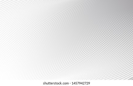 White gray modern bright halftone pattern background. Vector digital graphic design, motion texture effect background