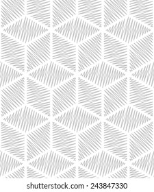 White, gray modern geometric texture by rhombuses, lines. A seamless vector background.