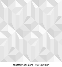 White and gray mosaic decorative texture - vector seamless geometric pattern.
