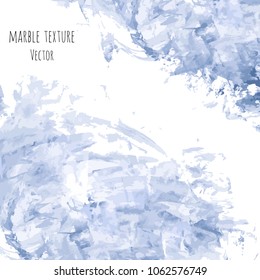 White, gray, navy blue marble watercolor vector texture background. Abstract acrylic smudge backdrop with scribble, stains, dry brush strokes, spots, ink waves. Natural stone wall for interior design.