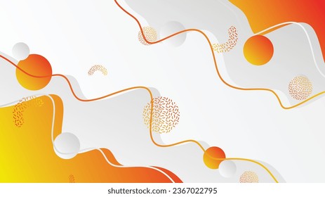 White gray and orange gradient dynamic fluid shapes abstract background for brochure flyer banner template