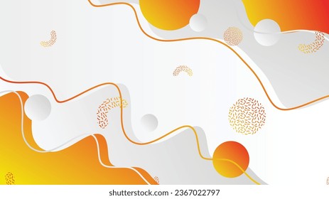 White gray and orange gradient dynamic fluid shapes abstract background for brochure flyer banner template