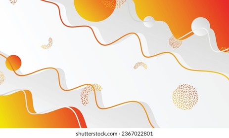 White gray and orange gradient dynamic fluid shapes abstract background for brochure flyer banner template