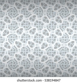 White gray ornamental seamless pattern in carpet style. Modern decor. Vector background.